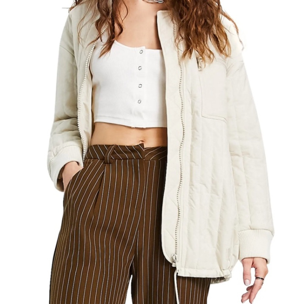 TOPSHOP Quilted Bomber Jacket